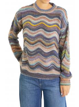 Maglione girocollo multicolor 